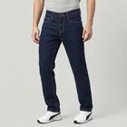 Men's Navy Blue Slim Fit Classic Jeans, Dark Blue, small