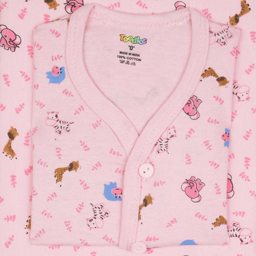 Infants Printed Cotton Baby Gift Set, Pink, large image number null