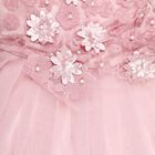 Girls' Soft Pink Floral Embroidered Party Wear Frock, Pink, small image number null