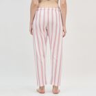 Women's Pink and White Striped Cotton Blend Pyjama, सफ़ेद, small image number null