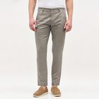 Men's Muted Grey Slim Fit Flat-Front Casual Trousers, हल्का ग्रे, small