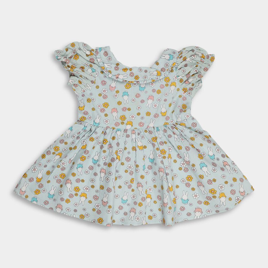 Infant Girls' 100% Cotton Frock, Light Green, large