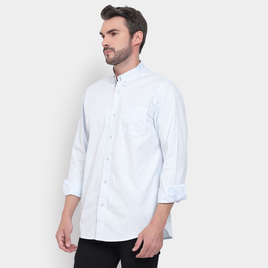 Men's 100% Cotton Casual Shirt, Light Blue, large image number null