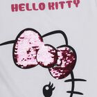 Girls White Cotton Round Neck Graphic T-Shirt, सफ़ेद, small