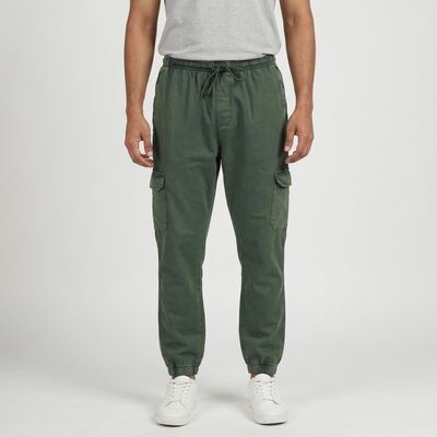 Men's Olive Green Regular Fit Cargo Jogger