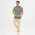 Men's Round Neck Half Sleeves T-Shirt, Off White, small image number null