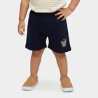 Infants' Navy Blue Regular Fit Graphic Printed Half Pant, Navy Blue, small