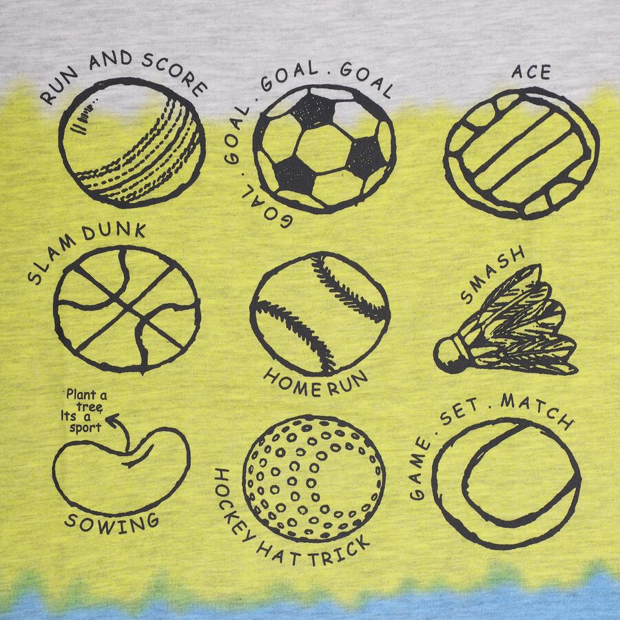Boys' Half Sleeves T-Shirt, एक्रू मिश्रित, large image number null