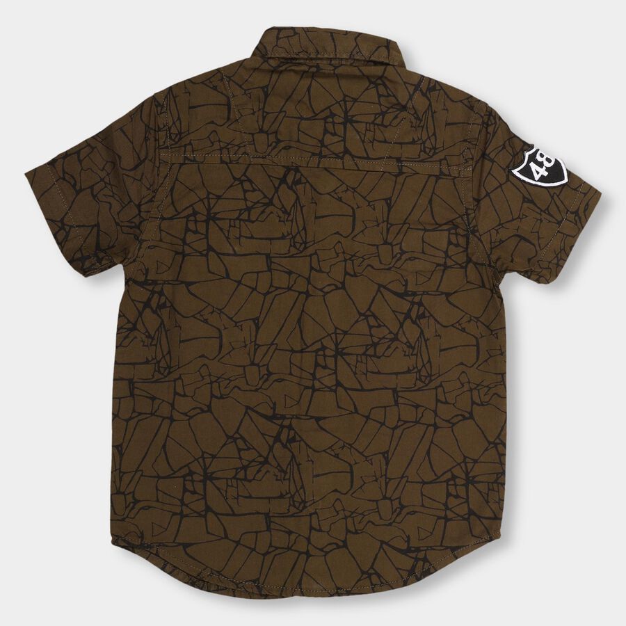 Boys' 100% Cotton Casual Shirt, Olive, large image number null
