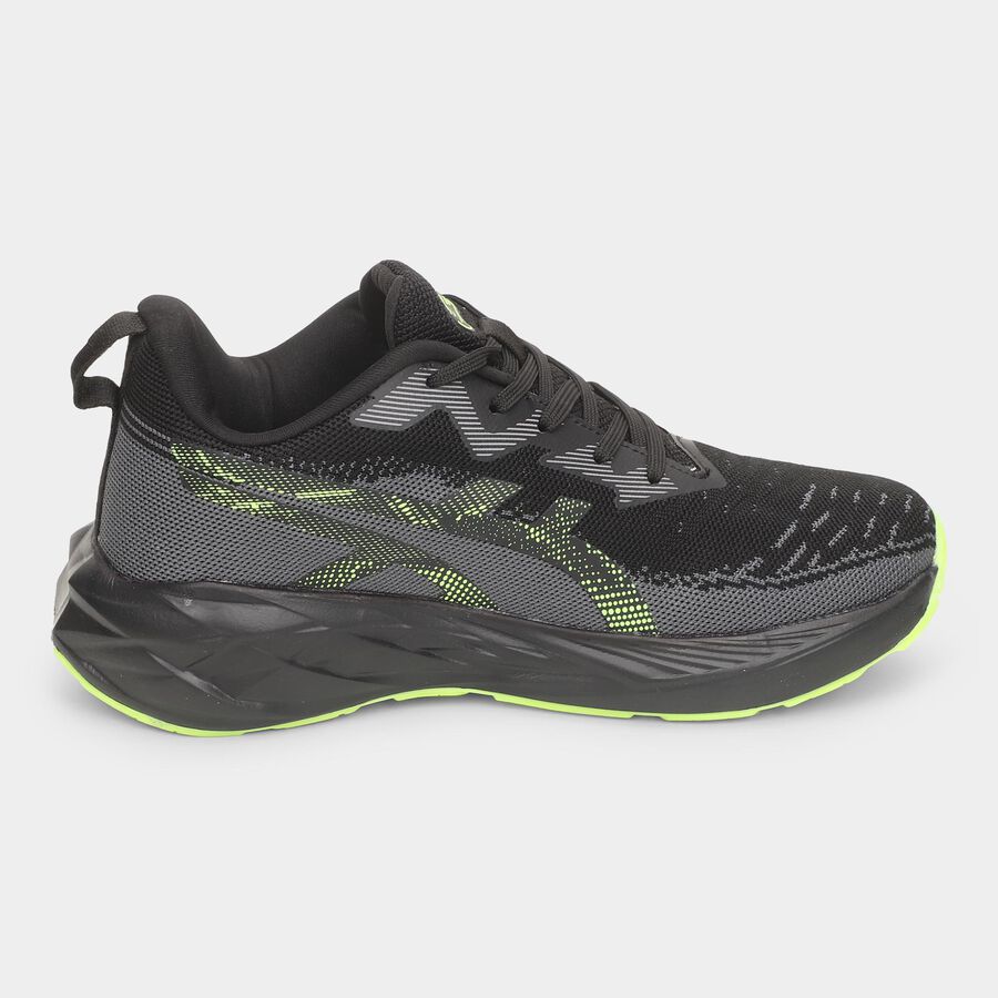 Men's Lace-Up Sports Shoes, काला, large image number null