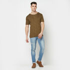 Cotton Printed Round Neck T-Shirt, Olive, small image number null