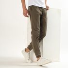 Men's Slim Fit Casual Trousers, Light Green, small image number null