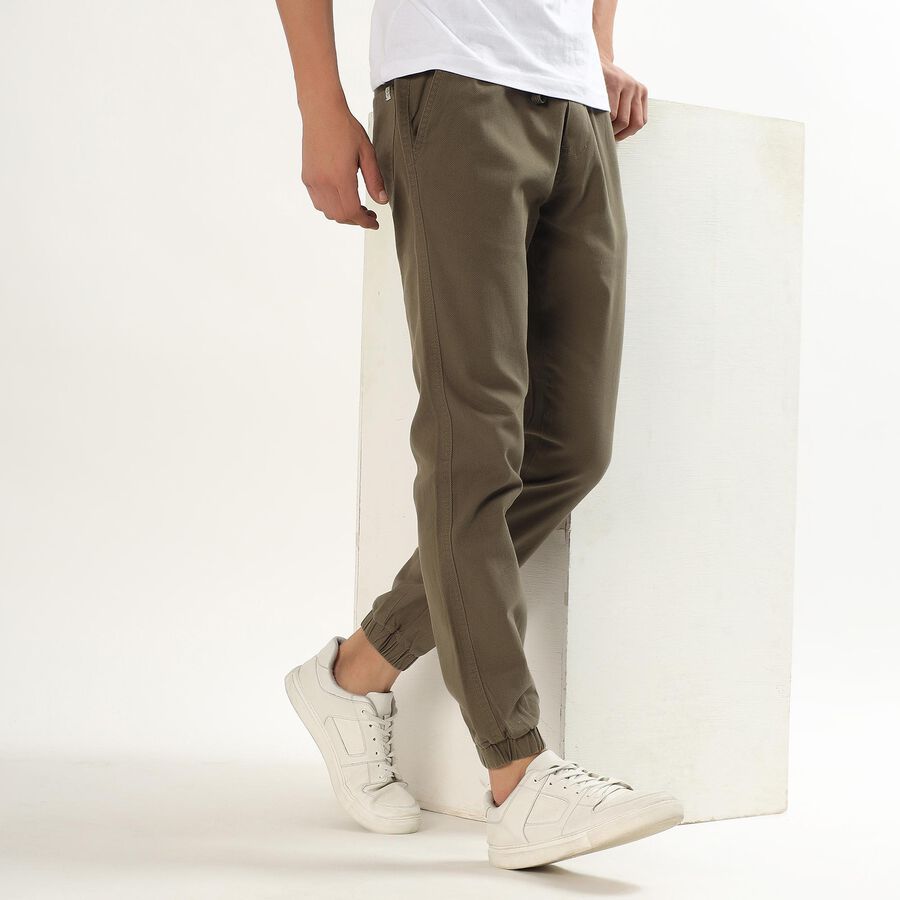 Men's Slim Fit Casual Trousers, Light Green, large image number null