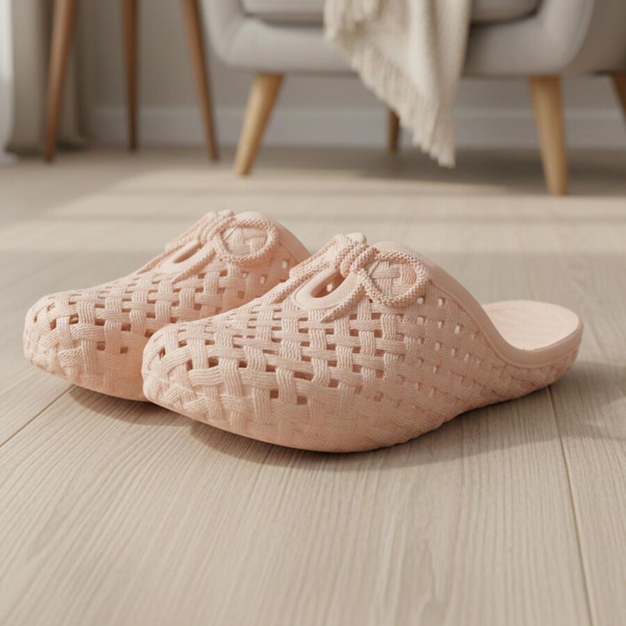 Women's Peach Slip-On Mules Clogs, पीच, large