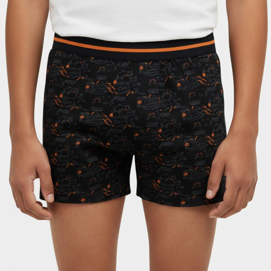 Boys' White Regular Fit Logo Waistband Briefs, काला, large