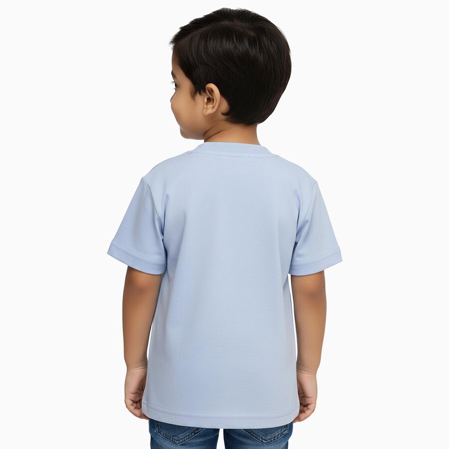 Boys Light Blue Round Neck Casual T-Shirt, हल्का नीला, large image number null