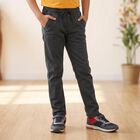 Boys' Dark Grey Drawstring Jeans, गहरा ग्रे, small