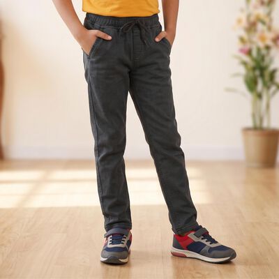Boys' Dark Grey Drawstring Jeans