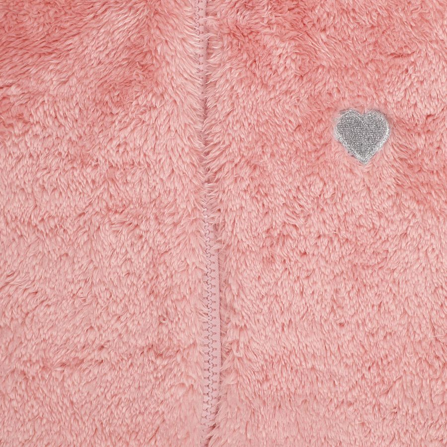 Girls Light Pink High Neck Full Sleeve Sweatshirt, Pink, large image number null