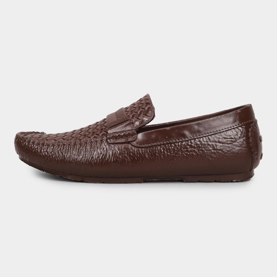 Men's Rich Chocolate Brown Slip-On Casual Loafers, Brown, large image number null