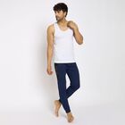 Men's 100% Cotton Vest, White, small