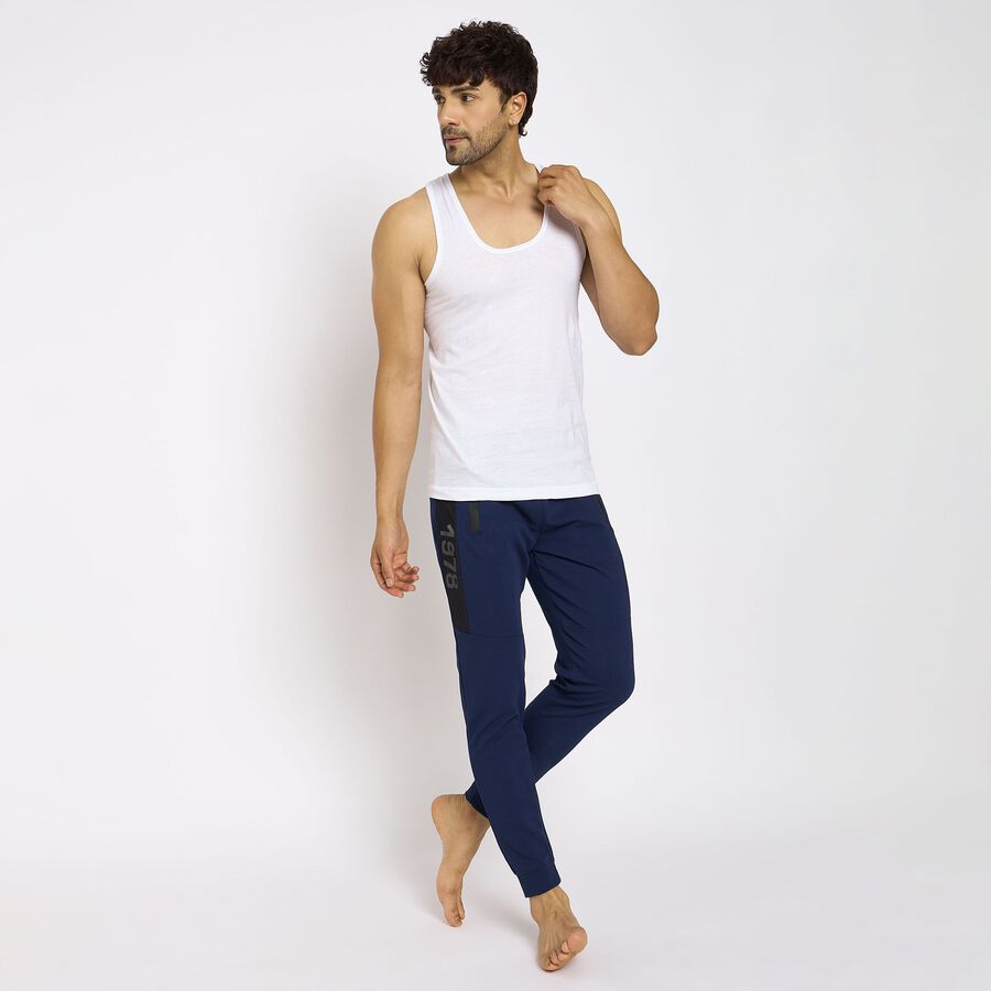 Men's 100% Cotton Vest, White, large