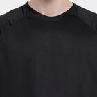 Men's Jet Black Round Neck Half Sleeves T-Shirt, Black, small