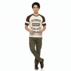 Men's Brown Round Neck Regular T-Shirt, Brown, small