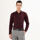 Men's Deep Maroon Cotton Spread Collar Formal Shirt, मरून, small image number null