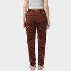 Women's Brown Straight Fit Heart Printed Pyjama, भूरा, small