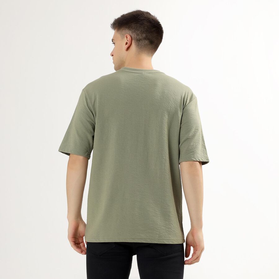 Men's Round Neck Half Sleeves T-Shirt, Light Green, large image number null