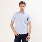 Men's Light Powder Blue Half Sleeve Classic Casual Shirt, हल्का नीला, small image number null
