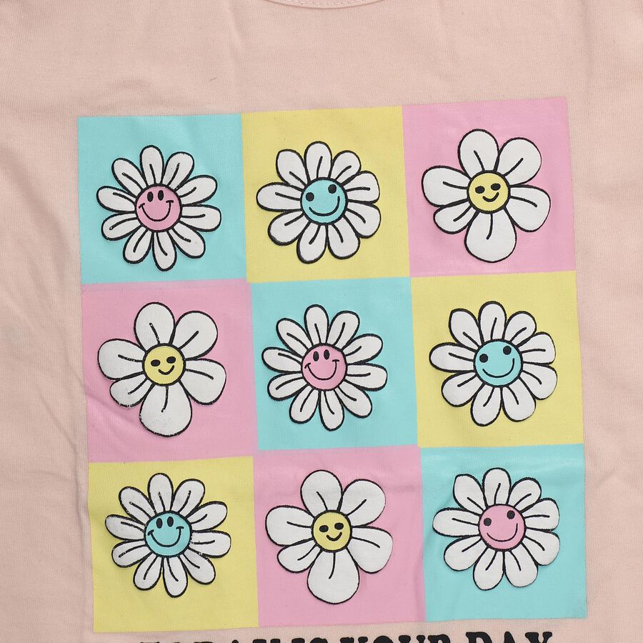 Girls' T-Shirt, हल्का गुलाबी, large