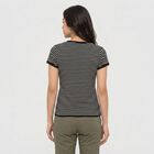 Women Black Round Neck Regular T-Shirt, Black, small