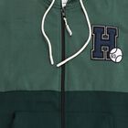 Boys Dark Green and Green Hoodie Neck Casual Sweatshirt, गहरा हरा, small image number null