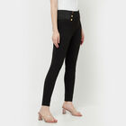Solid High Rise Regular Trousers, Black, small image number null