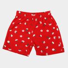 Girls' Red Regular Fit Floral Printed Shorts, लाल, small