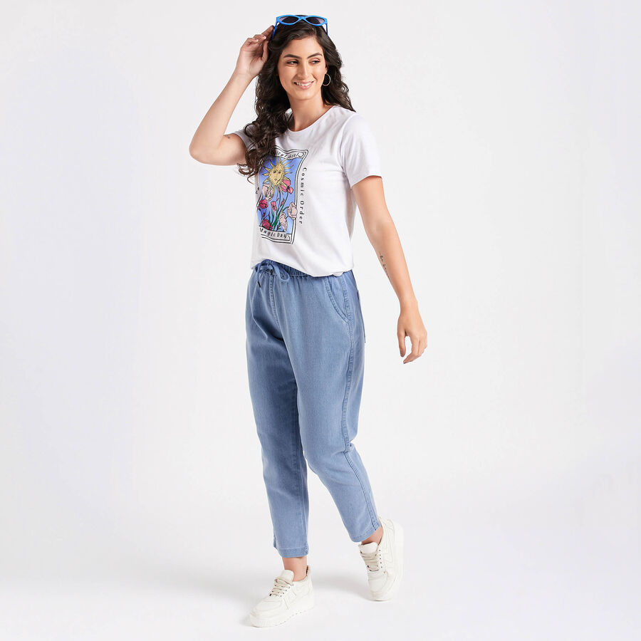 Round Neck T-Shirt, White, large image number null
