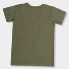 Kids' Olive Green Cotton Round Neck Casual T-Shirt, Olive, small image number null