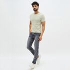 Men's Washed Grey Slim Fit Jeans, हल्का ग्रे, small image number null