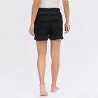 Ladies' Black Textured Elastic Waist Shorts, Black, small image number null