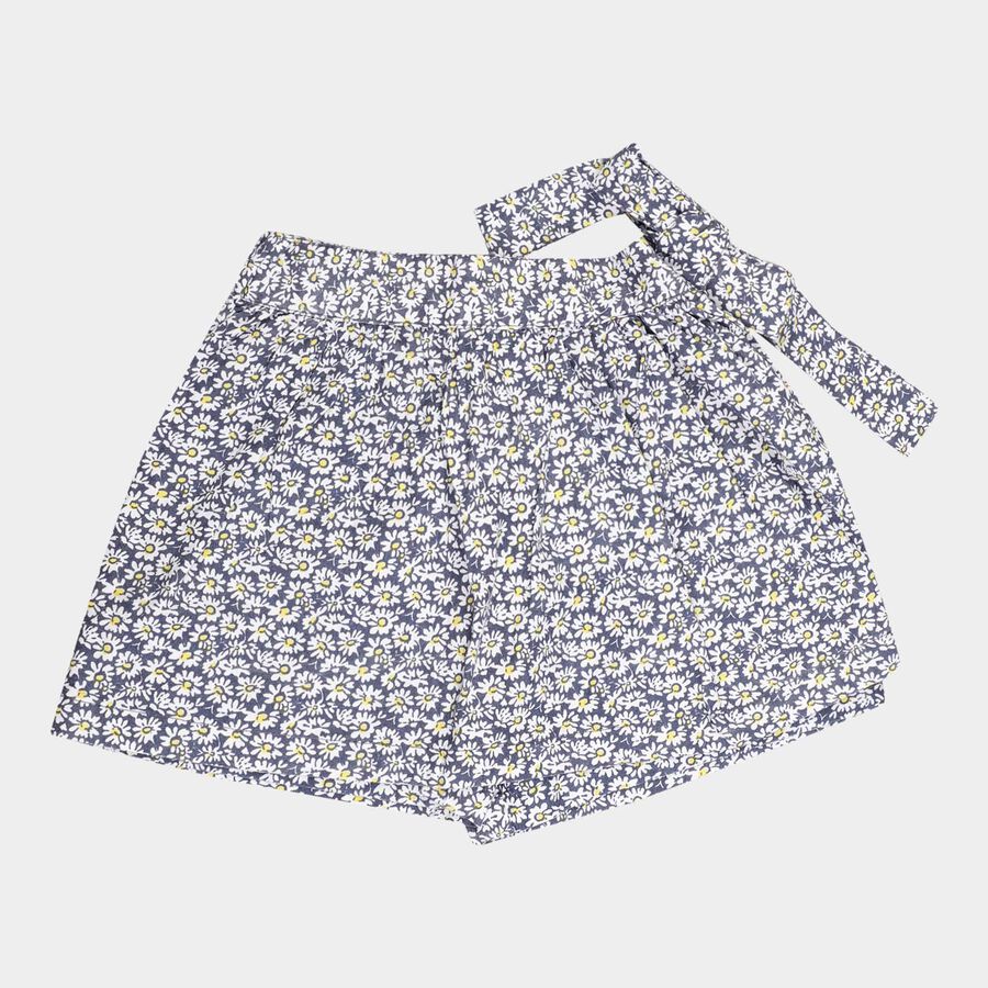 Girls Cotton Skirt, Navy Blue, large image number null