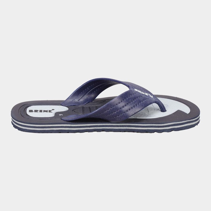 Men Printed Flip Flops, Navy Blue, large image number null