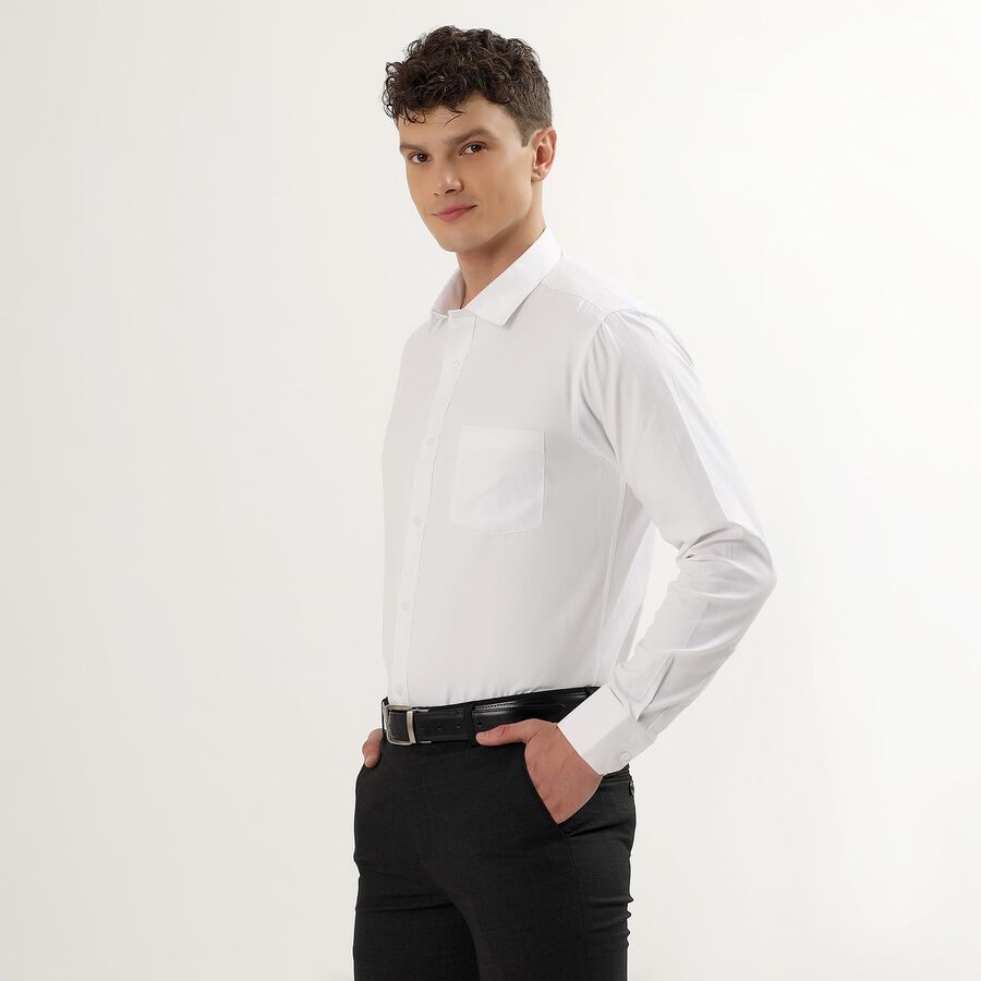Men's Rich Eggshell White Slim Fit Formal Shirt, White, large image number null
