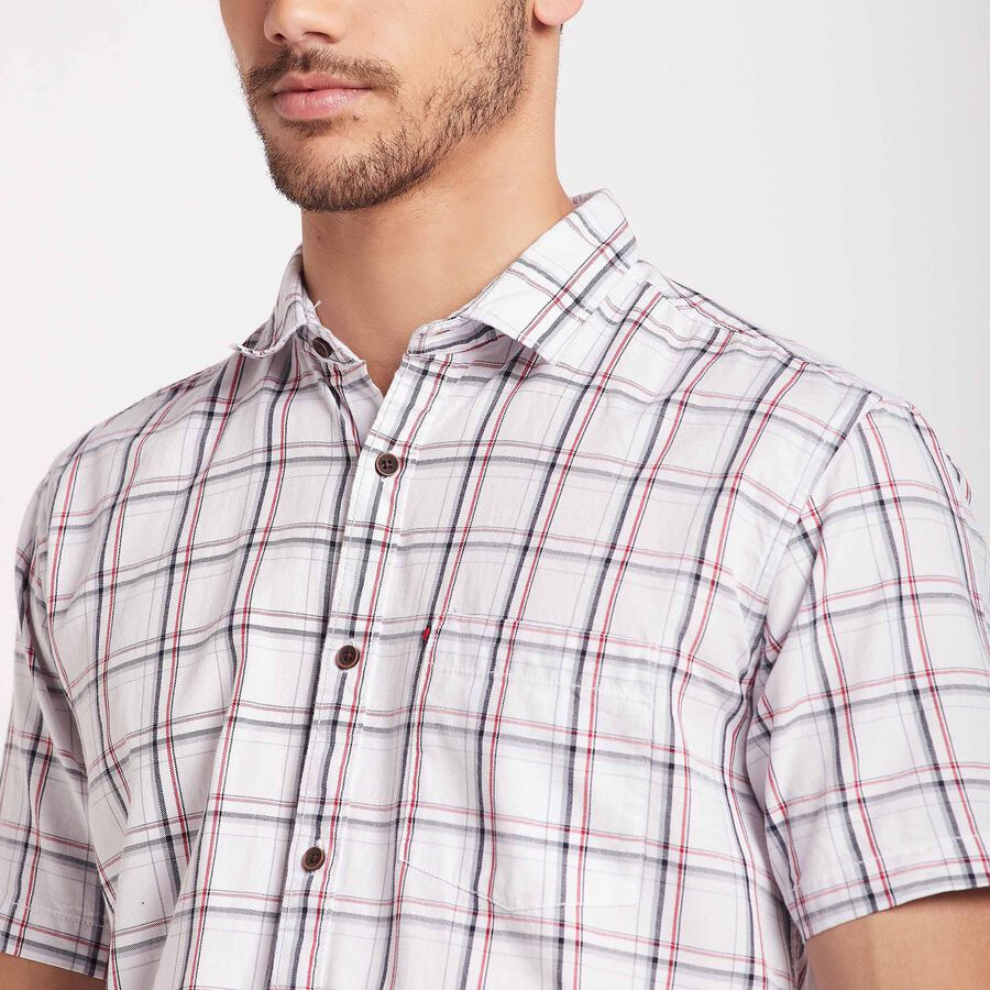 Cotton Checks Casual Shirt, White, large image number null