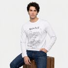 Men's White Crew Neck Regular T-Shirt, सफ़ेद, small