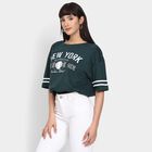 Ladies' 100% Cotton Crop  Top, गहरा हरा, small image number null