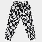 Boys' Black and White Checkered Cargo Trousers, हल्का ग्रे, small image number null