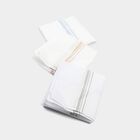 Men's White Striped Pack of 3 Handkerchief, White, small