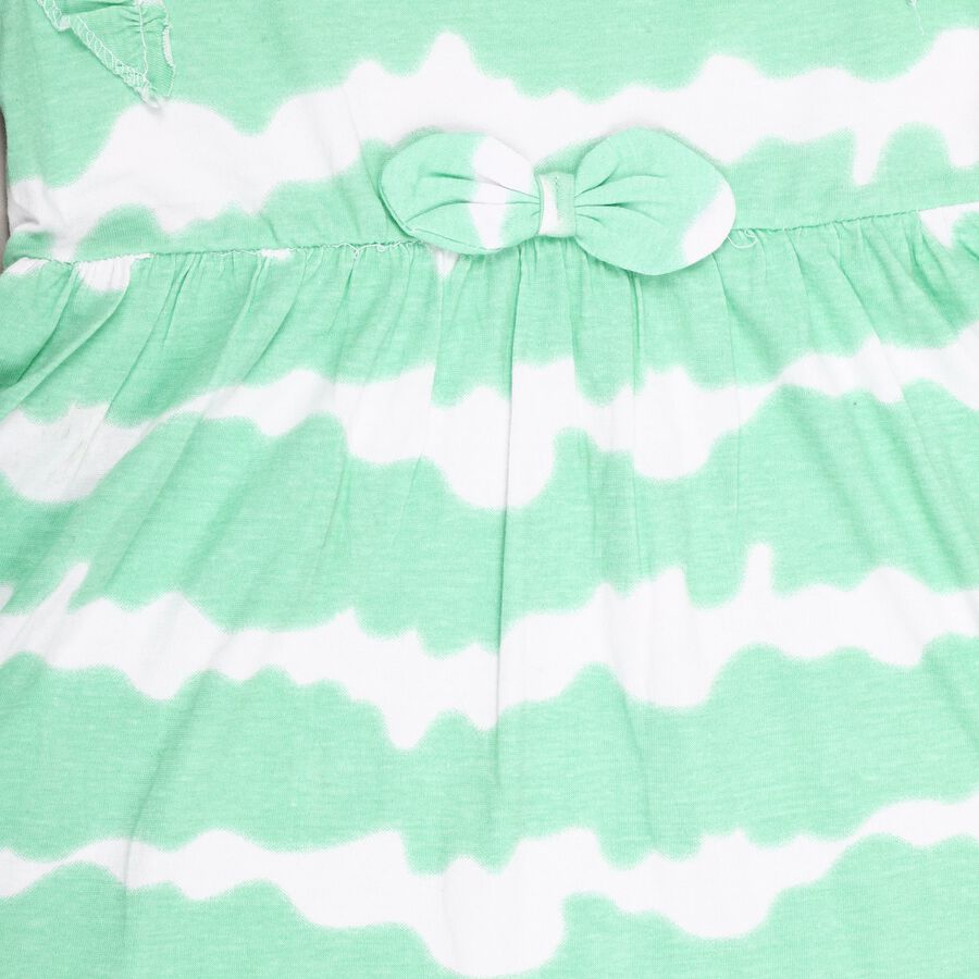 Girl's 100% Cotton Frock, हल्का हरा, large image number null